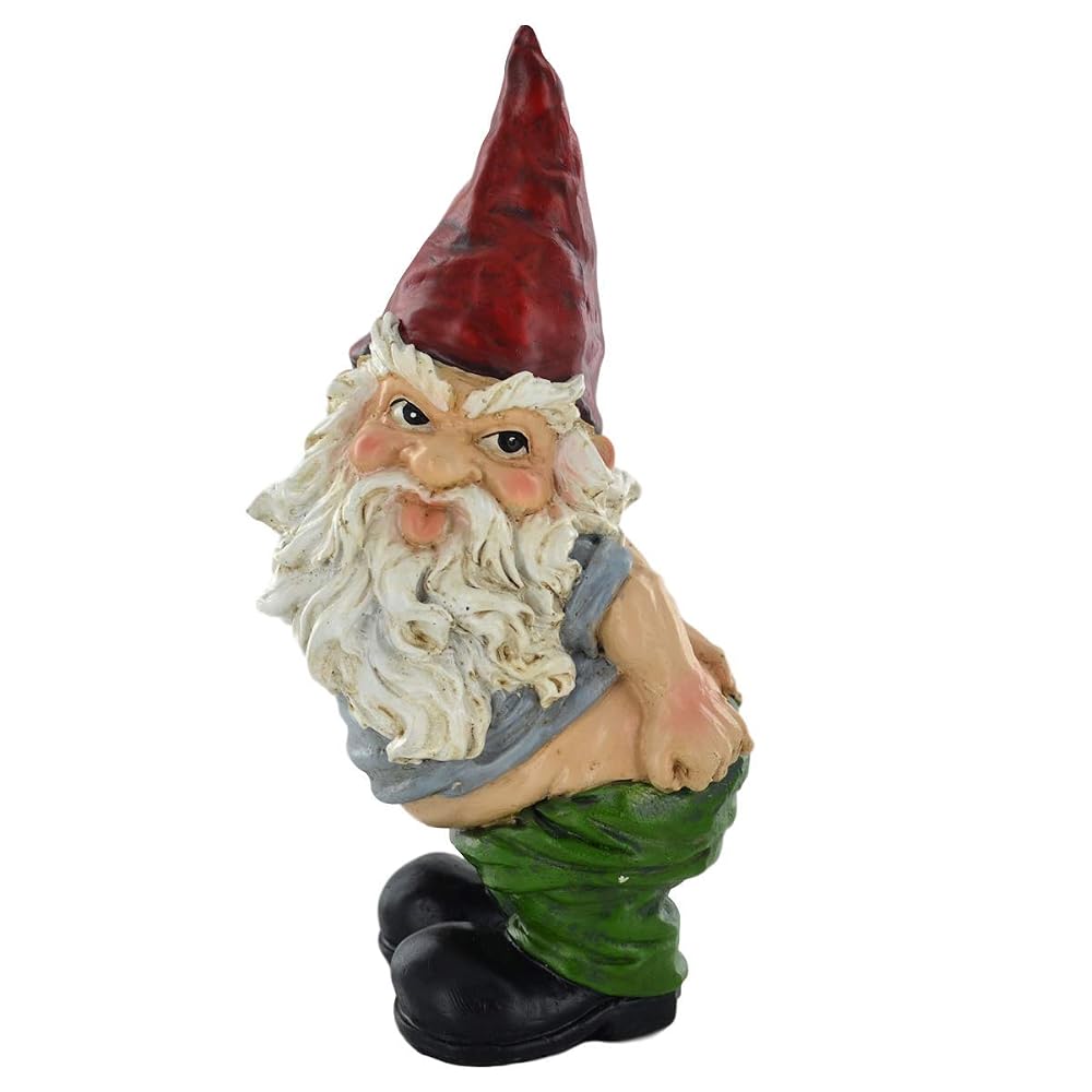 Cheeky Mooning Garden Gnome Ornament, 18cm