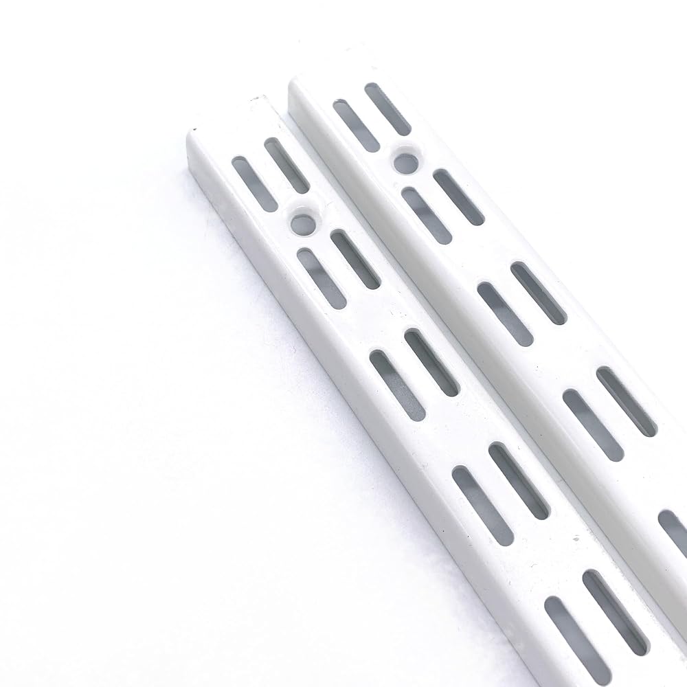 EAI Twin Slot Wall Mounted Upright Shelving, Pack of 2, White, 1600mm