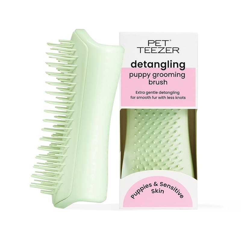 Tangle Teezer Pet Teezer Puppy Grooming Brush, Short & Medium Hair, Mint