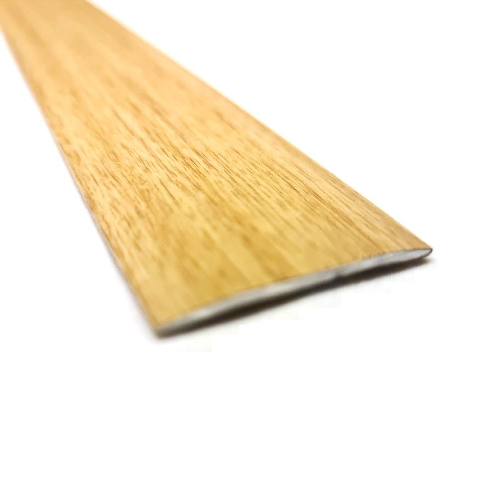 Oak Effect Aluminium Motion Cover Strip Threshold Floor Edging, 900mm Flat Door Bar
