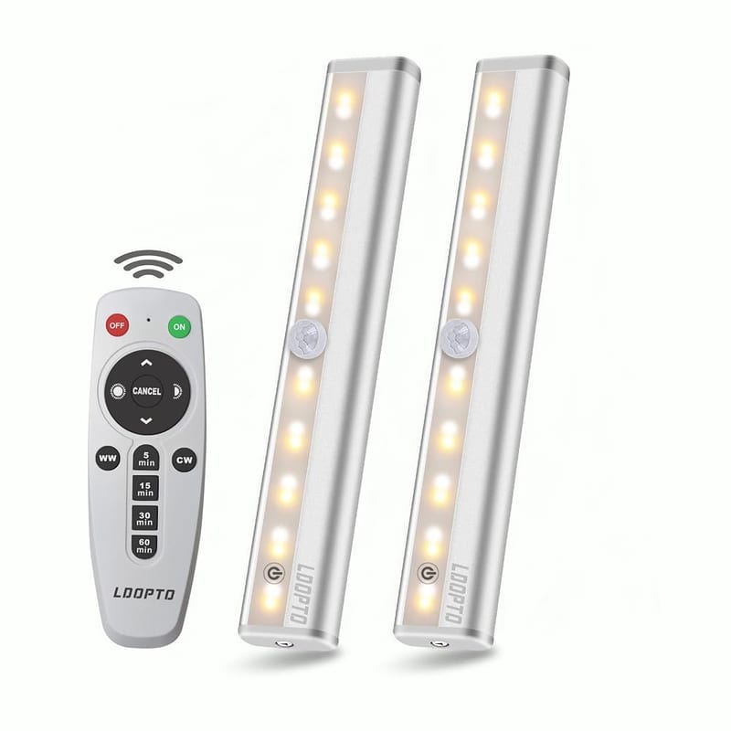 Under Cupboard Kitchen Lights with Remote, 20 LED Rechargeable Battery Operated Lights (4 Pack)