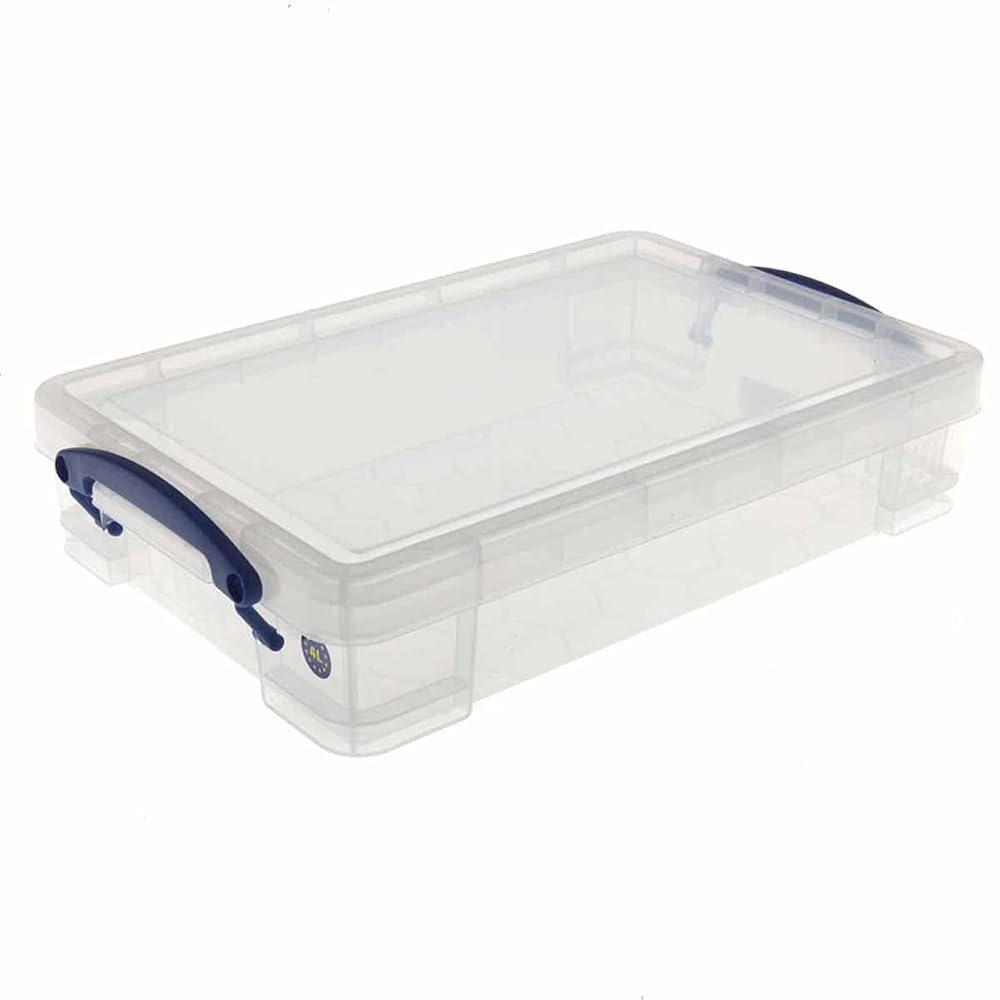 Really Useful Box 4 Litre, Pack of 6, Clear Stackable Plastic Storage Boxes