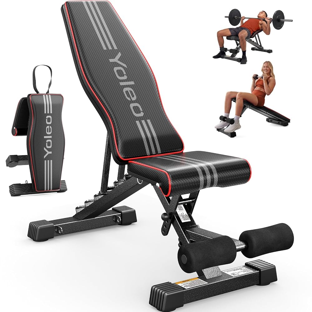 YOLEO Adjustable Weight Bench for Home Gym, ENISO-Certified 375KG, 84 Positions