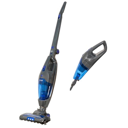 Russell Hobbs Centaur 2 in 1 Cordless, Bagless Stick Vacuum, 800W, 2 Speed Settings, 60-Min Run Time, for Carpets & Hard Floors with Crevice & Brush Tool, 2 Year Guarantee in Grey & Blue RHSV2211