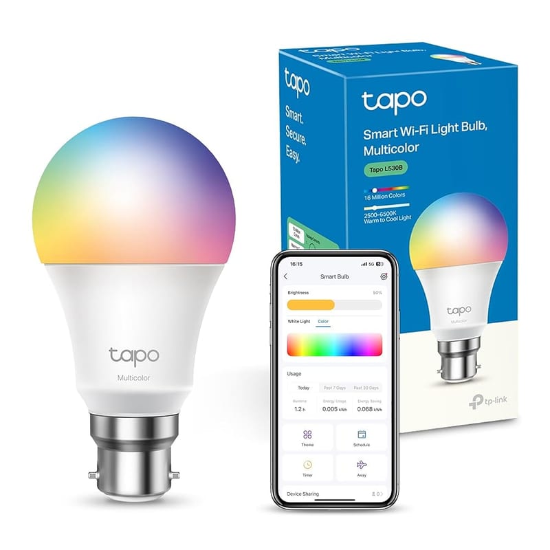 TP-Link Tapo L530B Smart Bulb, B22 Multicolour, Dimmable, Works with Alexa and Google Home