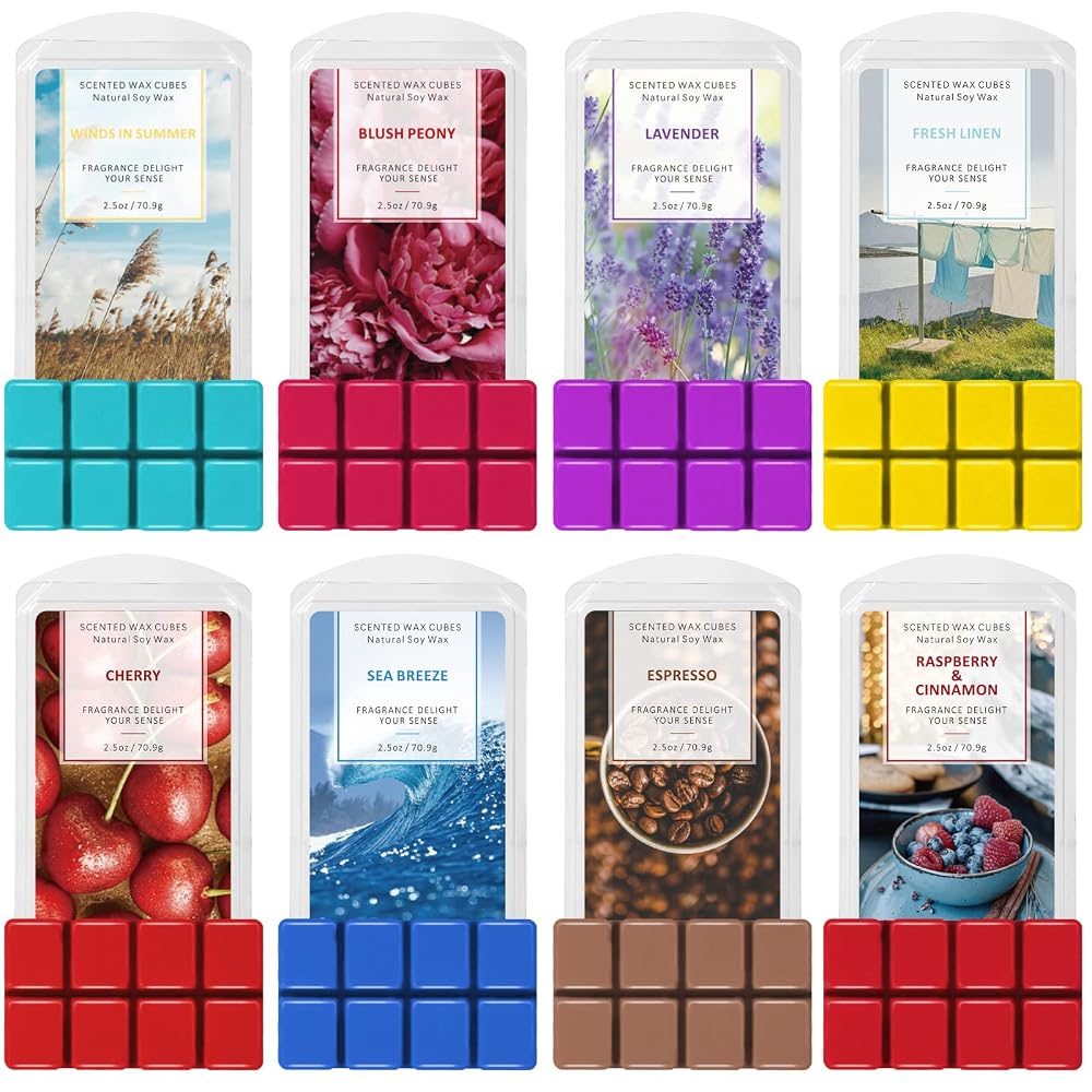 SCENTORINI Scented Wax Melts 8 Pack | Fresh Multi Fragrance for Wax Warmer