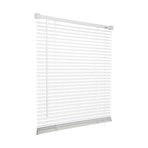 PVC Venetian Blind Blinds Easy Fit Curtains Trimmable Fittings Windows Treatment Shutters Twist Open Close (White, 75x150)