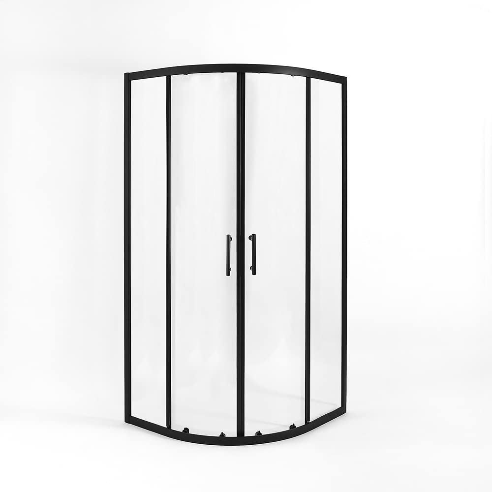 Milano Nero Black Reversible Quadrant Shower Enclosure, 800mm x 800mm