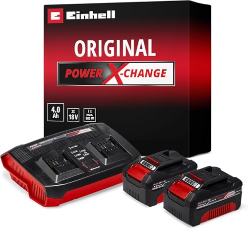 Einhell 18V 4.0Ah Lithium-Ion Twin Battery and Charger Set