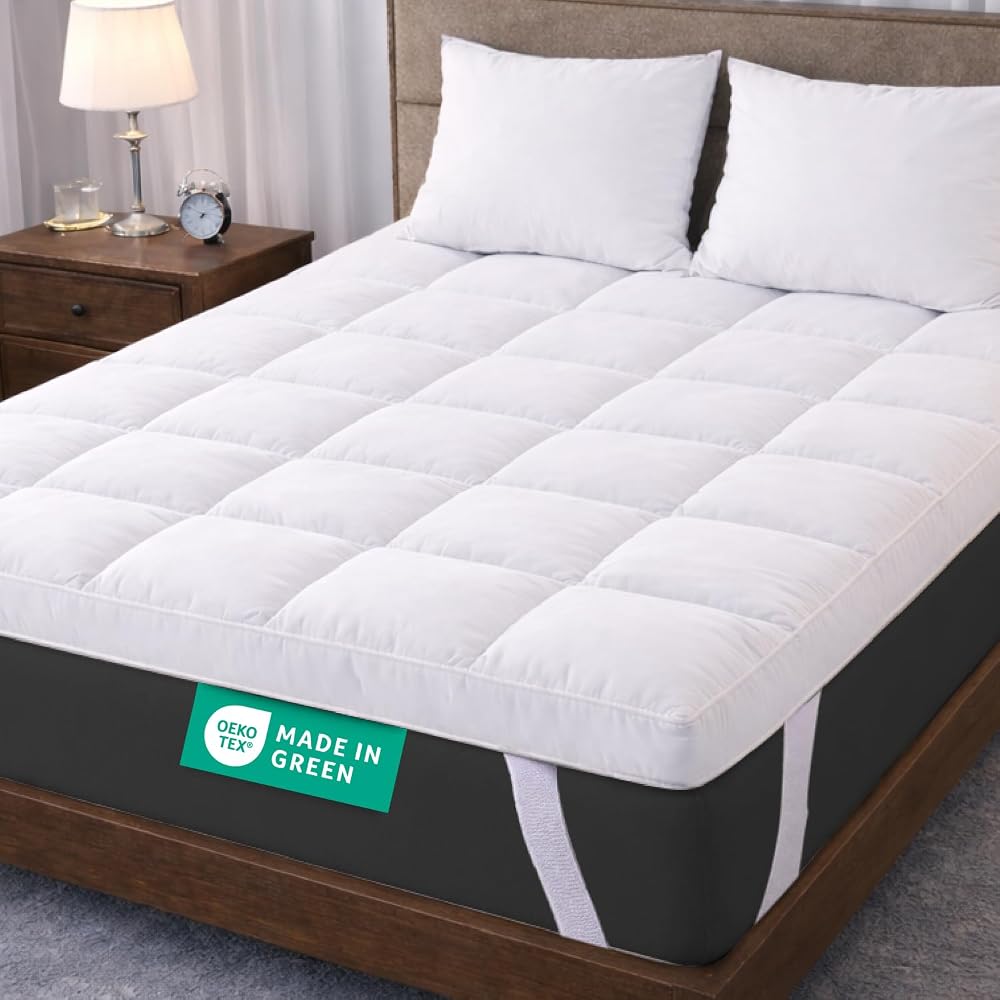 ACRALI HOME Thick Mattress Topper Double Bed, 4 Inch/10cm Extra Deep, Hotel Quality Breathable