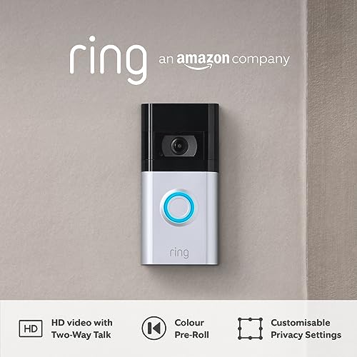 Ring Video Doorbell 4, Wireless Video Doorbell Security Camera, 1080p HD, Colour Pre-Roll