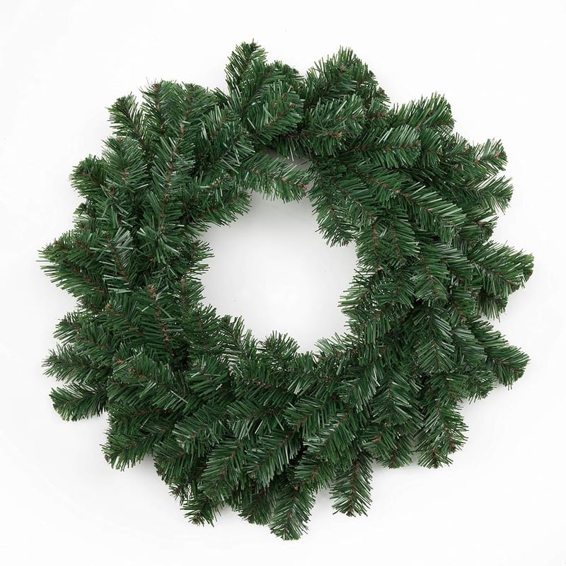 55cm Green Artificial Alaskan Pine Wreath for Front Door, Wall and Home Décor