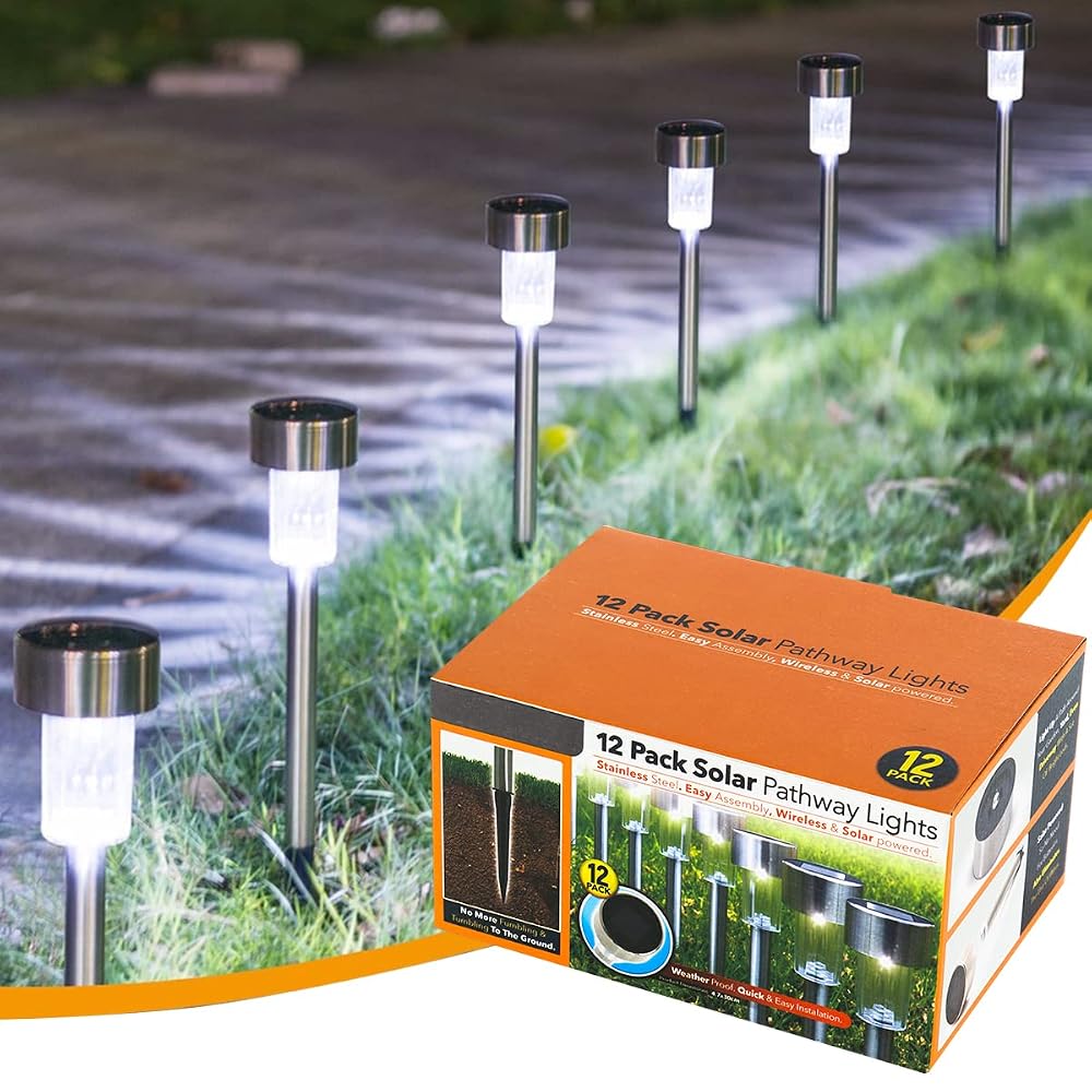 Orgrul Garden Solar Lights for Outdoor, 12 Pack with Upgraded Solar Panel, Stake Lights for Walkway and Patio