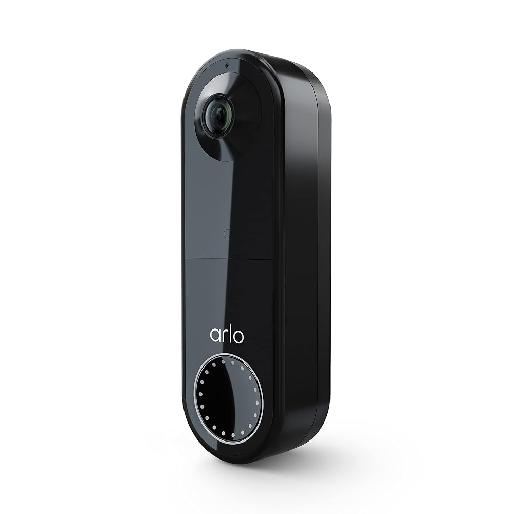 Arlo Essential Video Doorbell Wire-Free, HD Video, 180° View, Night Vision, 2-Way Audio, 6-Months Battery Life, Black