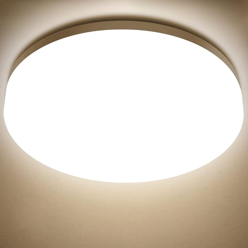 LVWIT 24W Round Bathroom LED Ceiling Light, IP65 Waterproof, 2400LM 4000K Natural White Flush Ceiling Light
