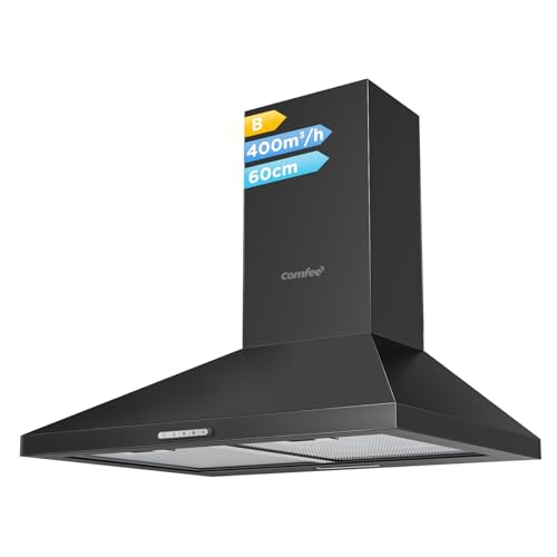 COMFEE' 60cm Chimney Cooker Hood, Wall Mounted, Black