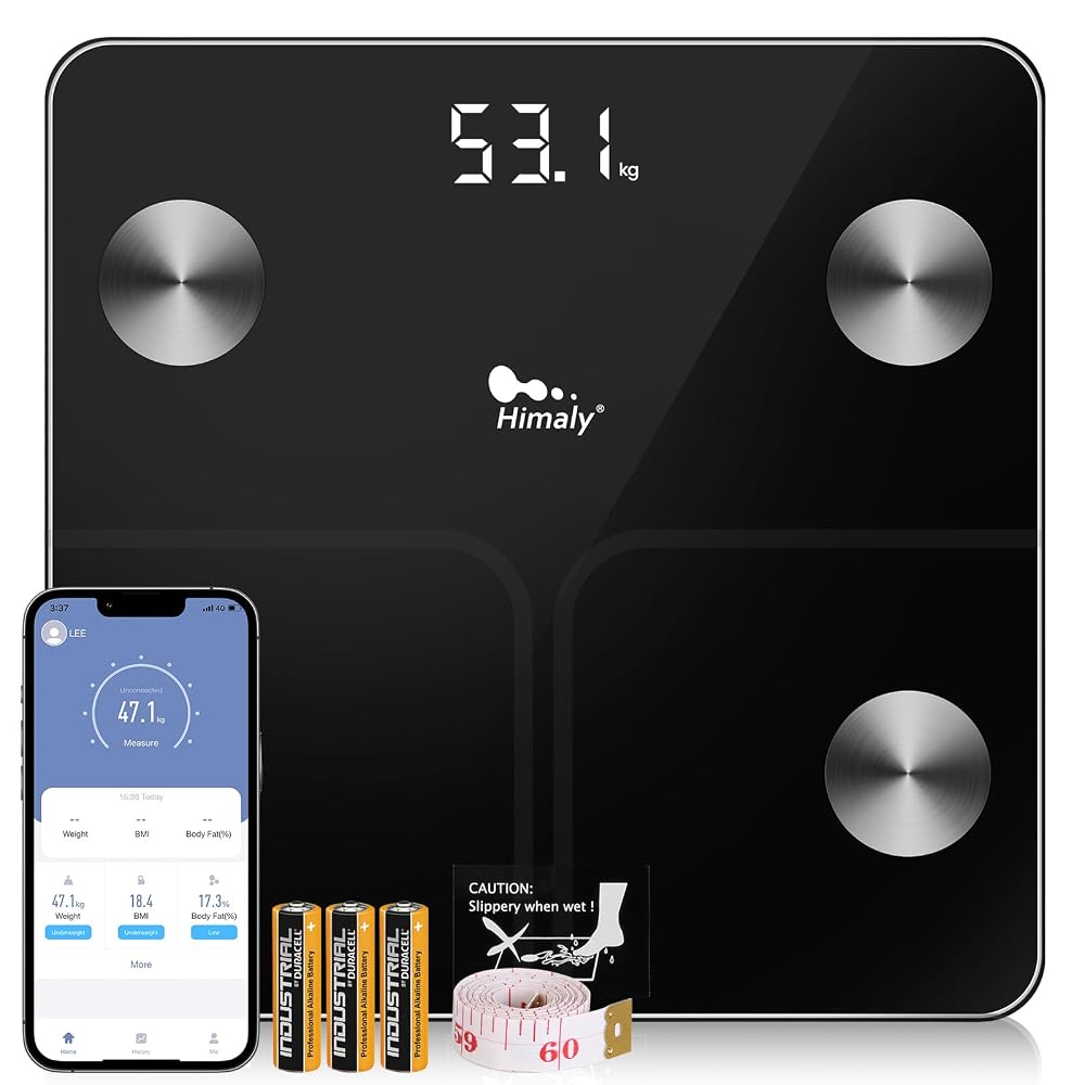 himaly Smart Body Fat Scales, Bluetooth Body Composition Analyzer with App, BMI & Muscle Mass