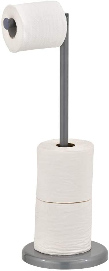 Freestanding Toilet Roll Holder, Stylish & Practical Design by Pristine, Grey