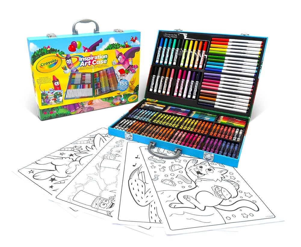 CRAYOLA Inspiration Art Case, 155 Art Supplies, Crayons, Coloured Pencils, Supertips Washable Markers & Paper