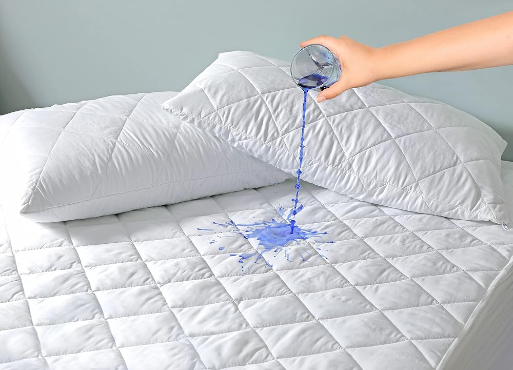 ZNR Quilted Waterproof Mattress Protector, 40cm Extra Deep Skirt, Fitted Sheet Style, Hypoallergenic, Single