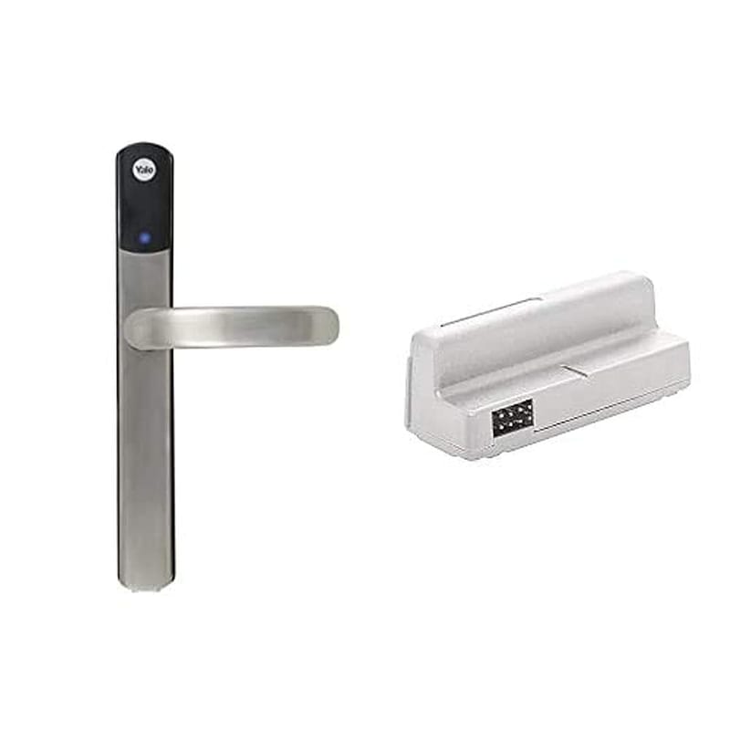 Yale Conexis L1 Smart Keyless Door Handle for Home Security, Remote Lock/Unlock, App Control, Satin Chrome Finish [BSI Approved]