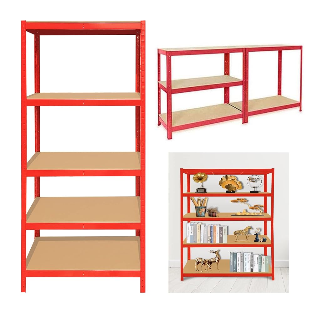ANSIMIDA Heavy Duty 5 Tier Garage Shelving Units Metal Storage Shelves Shed Utility Rack, 180cm x 90cm x 40cm, 175KG Per Shelf