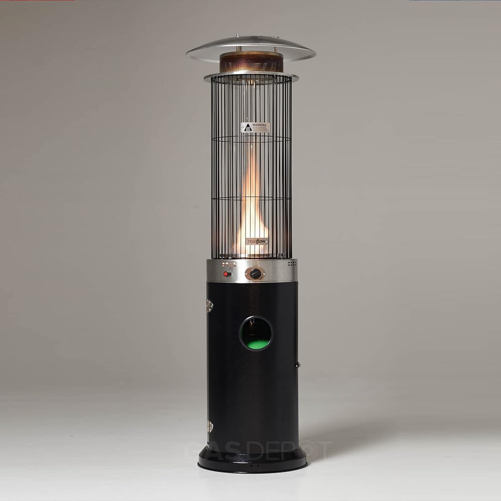 REALGLOW Spiral Flame Gas Patio Heater 13.5kW (Black with Black Cover)