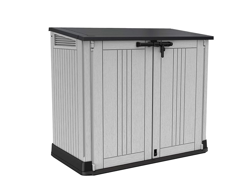 Keter Store It Out Nova Outdoor Garden Storage Shed, Light Grey