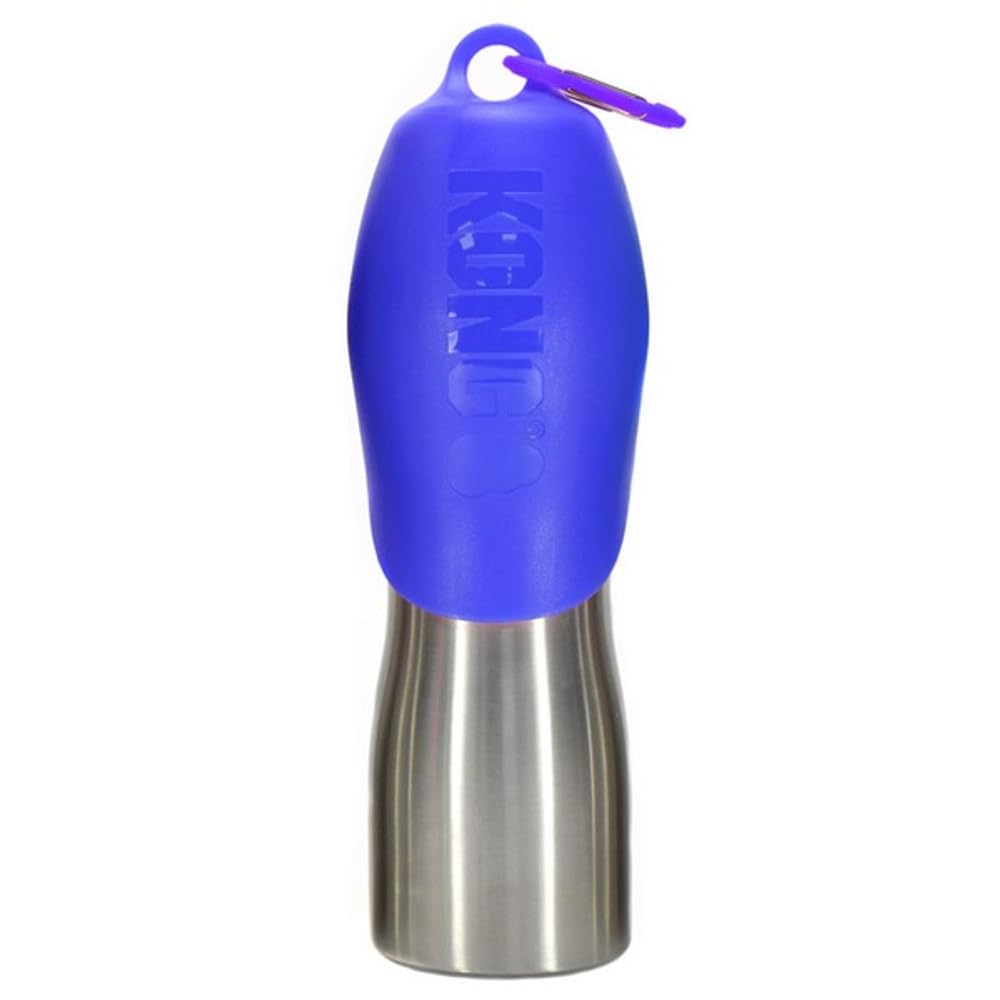 KONG H2O Stainless Steel Dog Water Bottle, 25oz, Blue