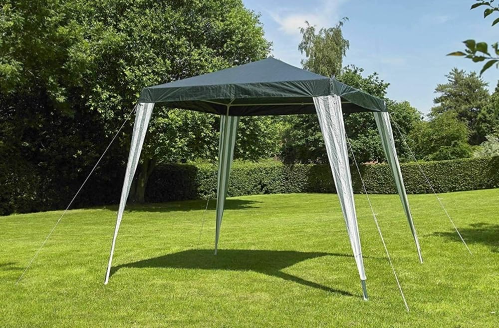 Garden Mile Green Pop Up Garden Gazebo Party Tent with Storage Bag - Foldable Waterproof Sun Shade Outdoor Garden Canopy Shelter, 3m x 3m