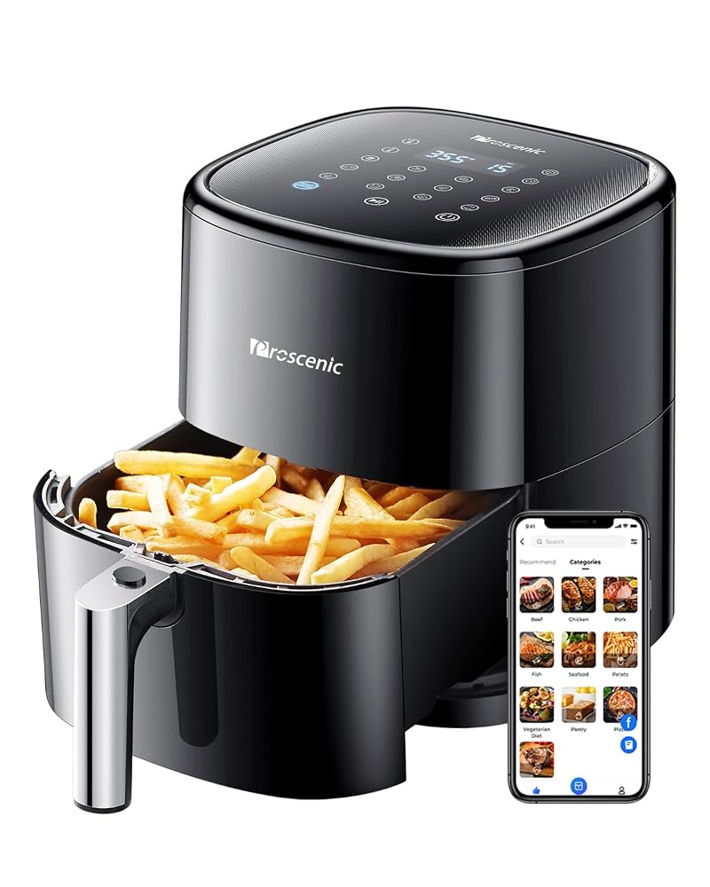 Proscenic T22 Air Fryer with 13 Presets & Shake Reminder, Oil Free Air Fryer 5L, App & Alexa Compatible, 1700W