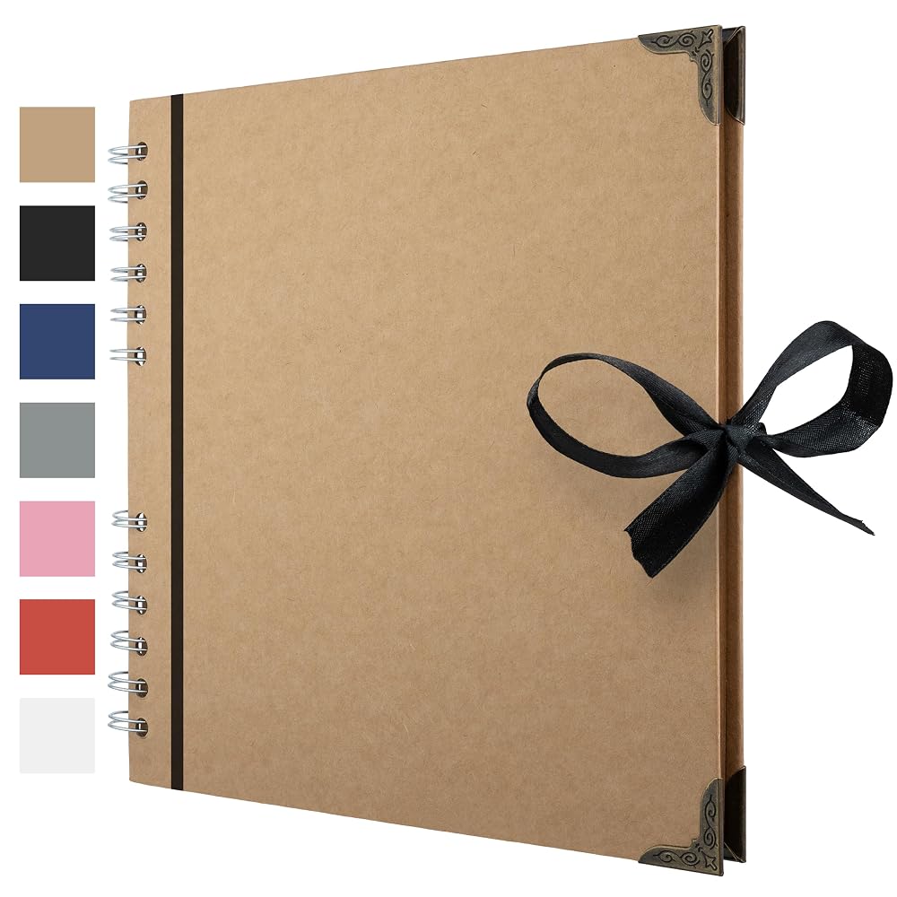 Bstorify Scrapbook Photo Album, 60 Pages, DIY Memory Book for Photos and Mementos