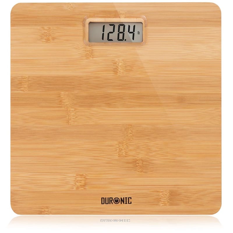 Duronic Digital Body Scales BS503, Digital Scale for Bathroom, Wooden Bathroom Scales, Digital Weighing Scale