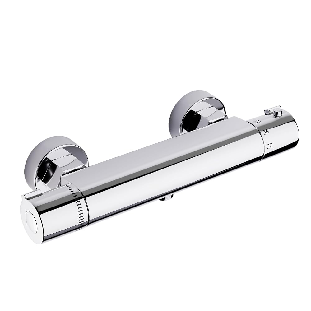 MORADO Thermostatic Shower Mixer Bar, Wall Mounted, Anti-Scald Control Valve, Chrome