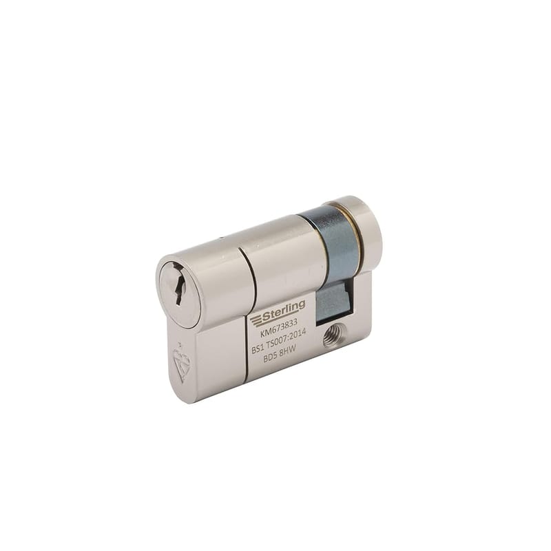Sterling BS1 ESN1130 Enhanced Euro Cylinder Lock, Secured by Design Police Approved, Satin Nickel