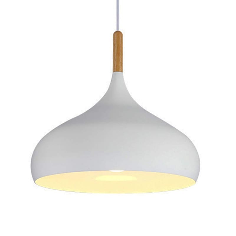 Mengjay Trade Contemporary Metal Pendant Light Shade, Smooth Surface Dining Ceiling Lamp Fixture (White)
