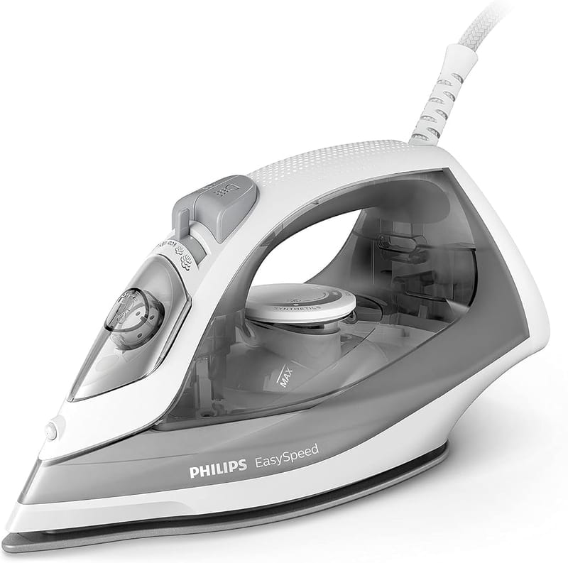 Philips Steam Iron Easyspeed, Steam Boost up to 100g, Ceramic Soleplate, Drip Stop, 4 Settings, 2000W, 220ml Water Tank, Grey GC1751/89
