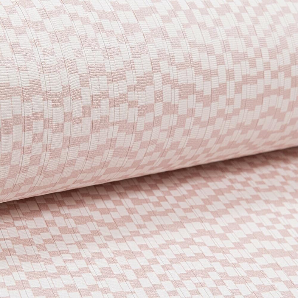 SOPHIE LAURENCE Blush Pink White Geometric Vinyl Textured Wallpaper Roll Living Room Bedroom, Paste the Wall