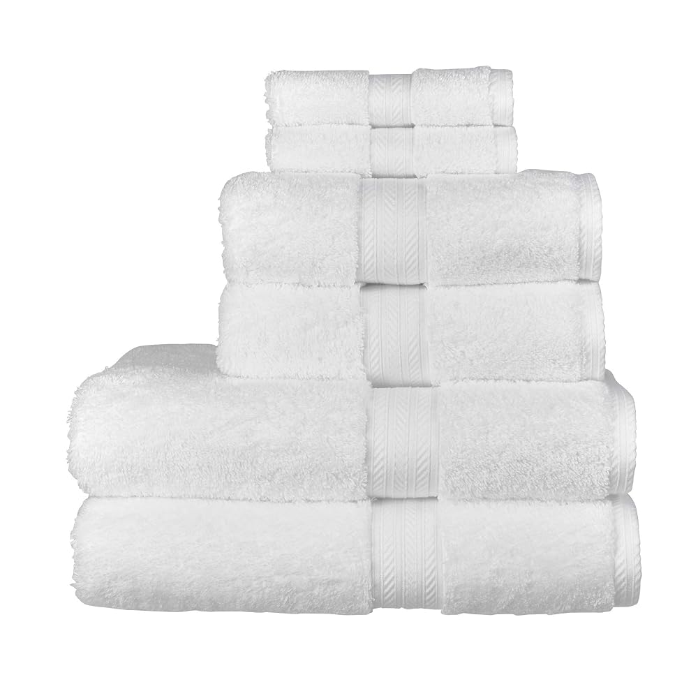 Christy Renaissance 6 Piece Towel Set, White, 675GSM Egyptian Cotton