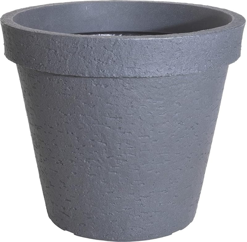 Muddy Hands Large Stone Effect Plant Pot Outdoor Garden Round Flower Tree Plastic Planter (50cm, Grey)