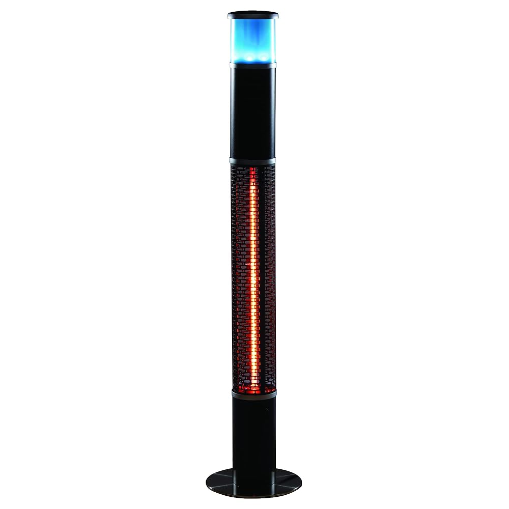 Daewoo 3-in-1 1500W Patio Heater with Integrated Bluetooth Speaker, LED Light & Remote Control