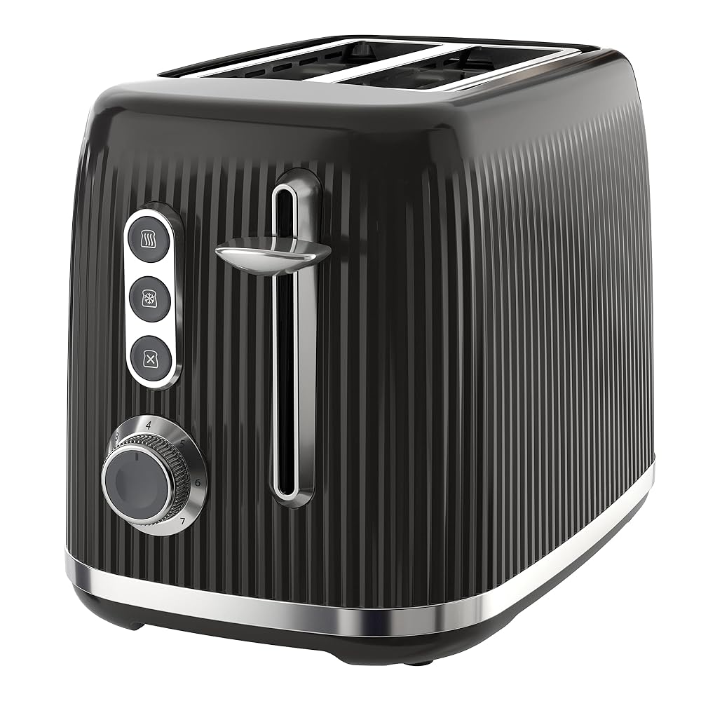 Breville Bold 2 Slice Toaster with High-Lift & Wide Slots, Black & Silver Chrome (VTR001)
