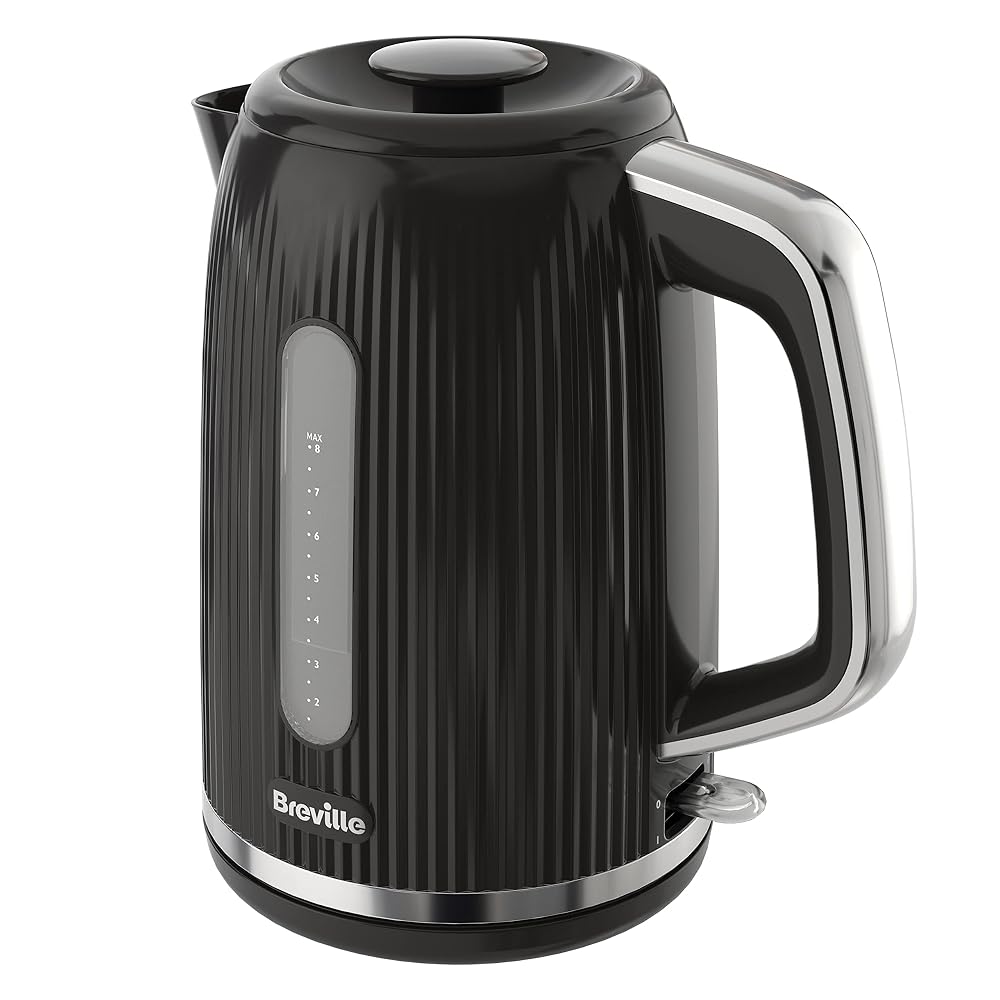 Breville Bold Black Kettle and Toaster Set, 1.7 Litre 3KW Fast-Boil Electric Kettle and 2-Slice High-Lift Toaster