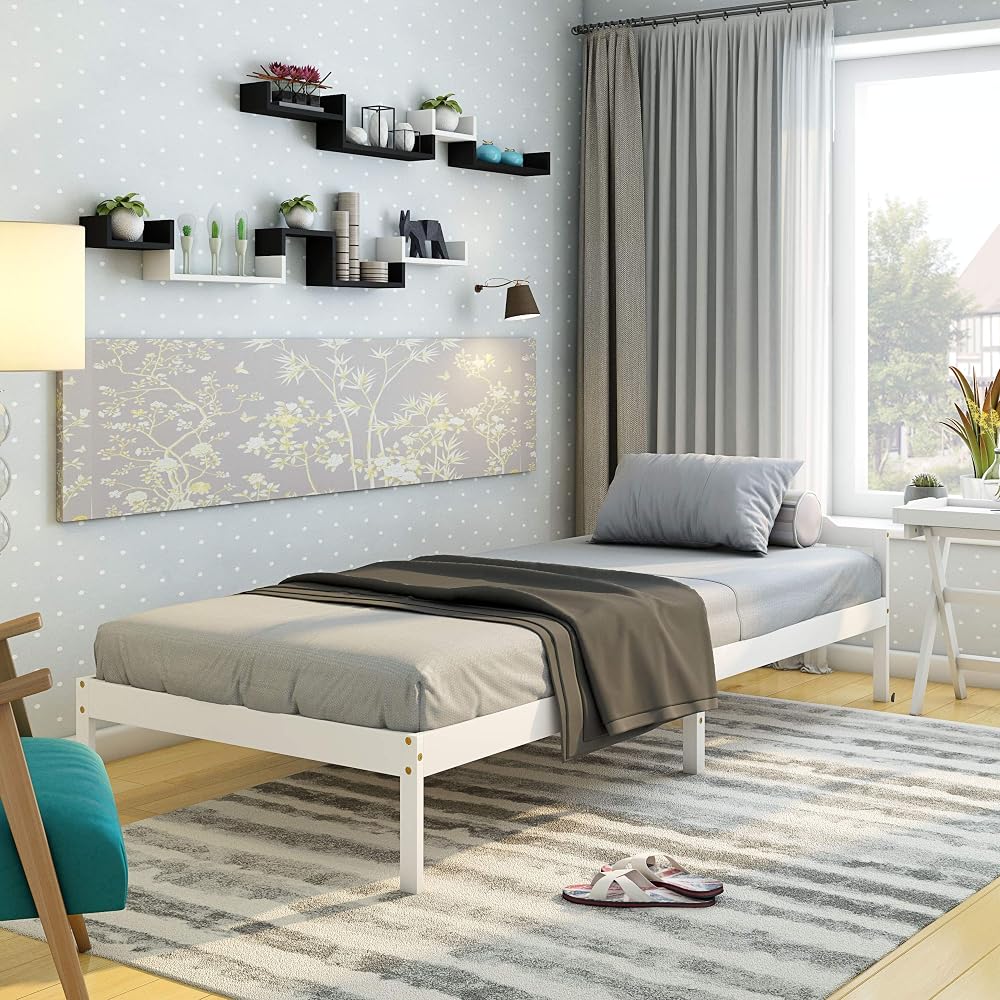 Panana Solid Wood 3FT Single Bed Frame Wooden Bed Frame for Adults, Kids, Teenagers, Bedroom Home