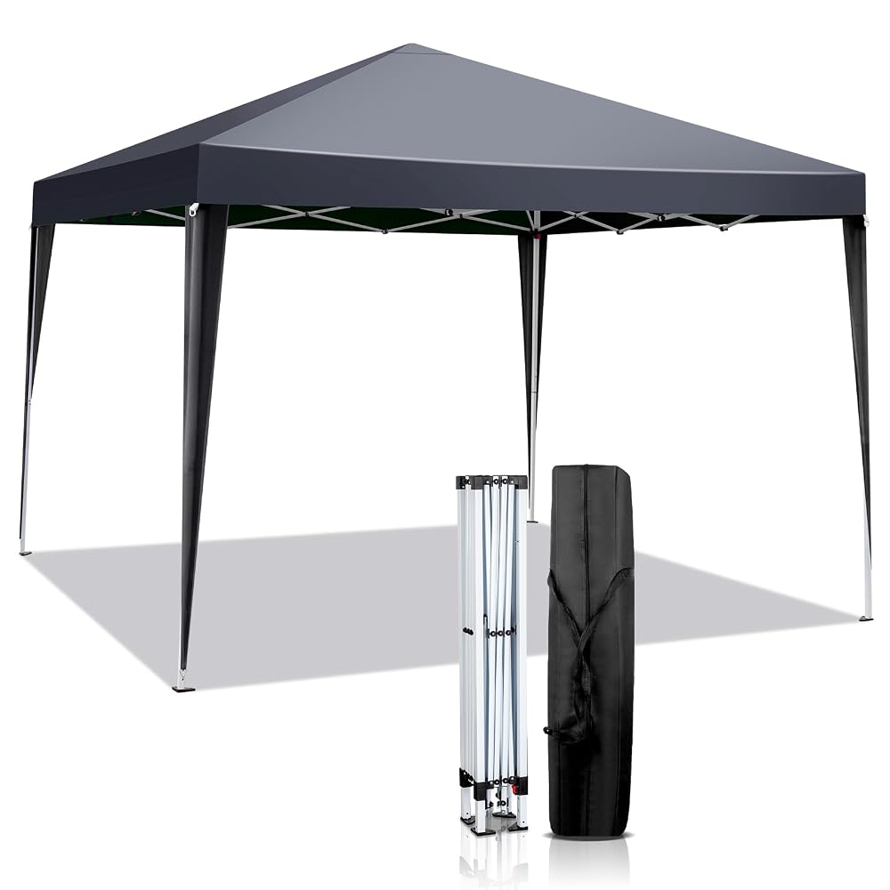 Bonnlo Pop Up Gazebo 3x3m, Easy Setup Instant Outdoor Canopy, Folding Garden Gazebo Party Tent, Grey