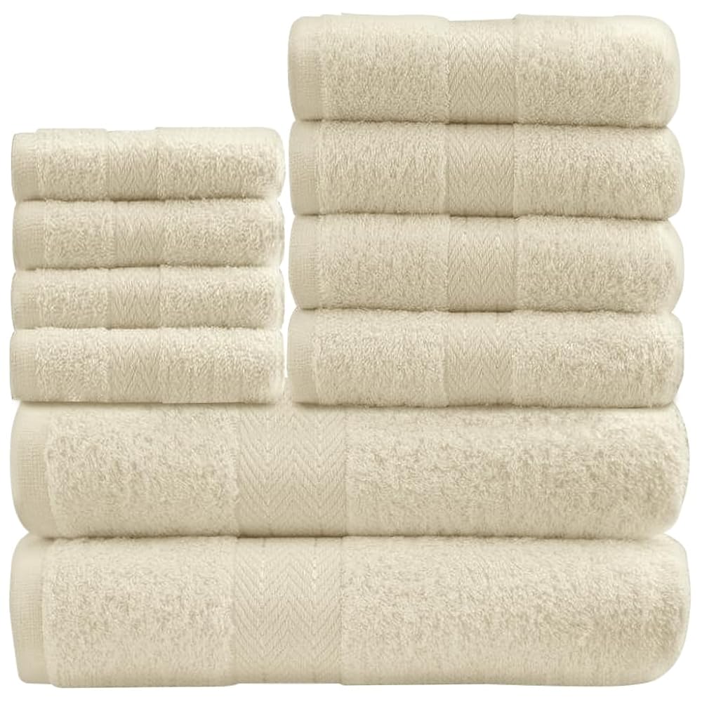 GC GAVENO CAVAILIA Soft 100% Cotton 10 Piece Towel Bale Set, Cream