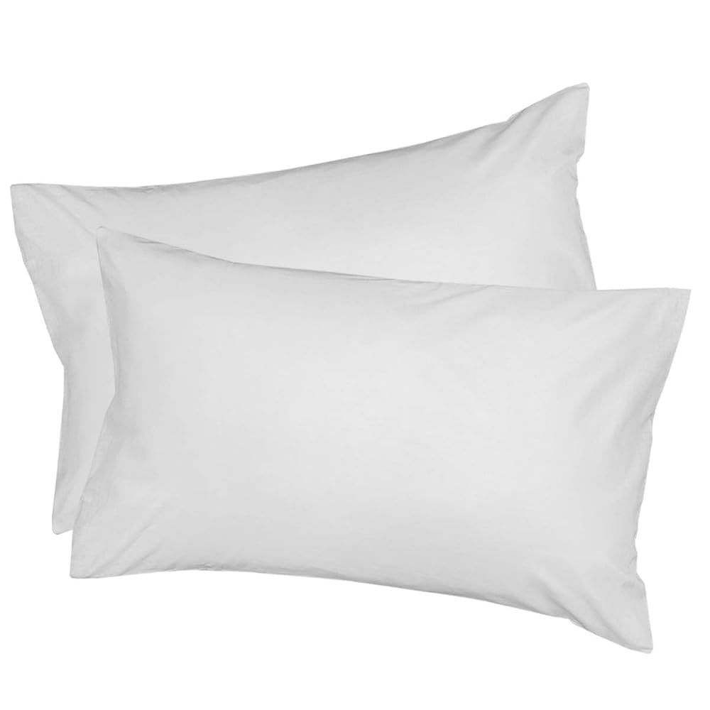 300 Thread Count 100% Pure Egyptian Cotton Pillowcases, White, Pair