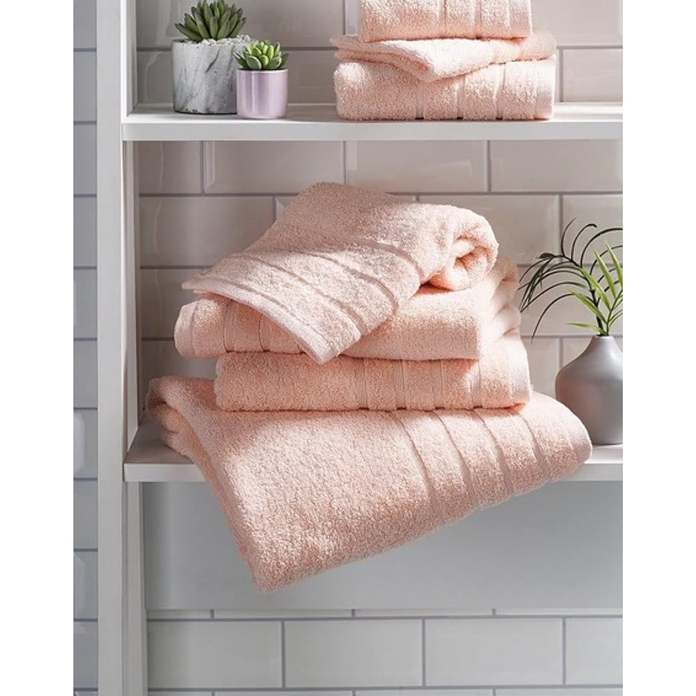Studio Home 7pc Luxurious Hotel Quality 100% Egyptian Cotton 500GSM Towel Bale Set, Blush Pink