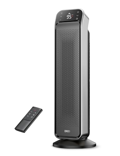 Dreo 25 Inch Electric Heaters for Home, 70° Oscillating Fan Heater with Remote, 25dB Silent Ceramic Space Heater for Large Room, Low Energy, 3-Mode 3-Speed, Timer, Overheating&Tip-Over Protection
