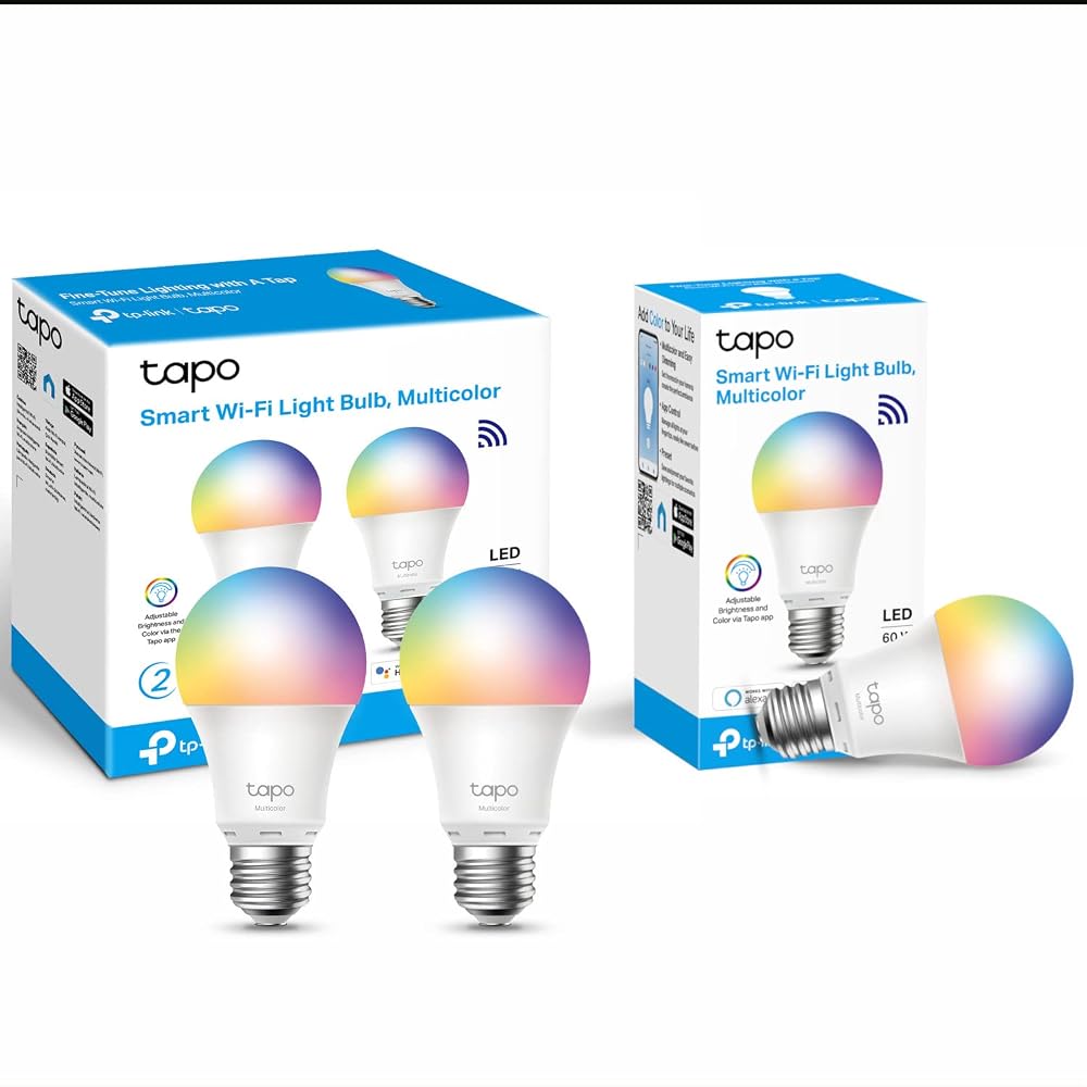 TP-Link Tapo L530E Smart Wi-Fi LED Bulb, E27, Colour-Changeable (3-Pack)